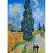 Vincent Van Goghs Road With Cypress And Star 1890 Poster Print - Pictufy (18 x 24)