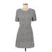 BP. Casual Dress - A-Line Crew Neck Short sleeves: Gray Dresses - Women's Size Medium