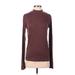 All:Row Long Sleeve Turtleneck: Brown Solid Tops - Women's Size Small