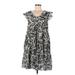 Hayden Casual Dress - A-Line V Neck Short sleeves: Gray Dresses - Women's Size Medium