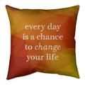 ArtVerse Quotes Faux Gemstone Change Your Life Quote Pillow-Faux Suede 18 x 18 Large