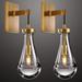 Wall Sconces Set of Two Brass Modern Raindrop Glass Sconces Wall Lighting Gold Wall Light Fixtures Indoor Wall Light Vanity Light Fixture Wall Lamp for Living Room Bathroom