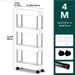 Mobile Storage Shelf Interspace Gap Shelf Kitchen Storage Shelf Bathroom Storage Rack Fridge Side Seam Finishing Rack 4-layer M 12.5cm