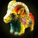 JTNero Animal Table Lamp Series Resin Stained Glass Creature Lamp Retro Decoration Night Lamp Sea Turtle Sheep Horse Shape Desk Light for Bedroom Living Room