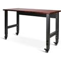 JIAH 48in Adjustable Height Workbench w/ 14 Levels of Height Adjustment & Heavy Duty Mobile Work Bench for Garage Home Office