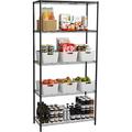 JIAH 5-Tier Wire Shelving Unit Extra Wide Metal Storage Rack Free Standing Rack Durable Organizer Perfect for Pantry Closet Kitchen Laundry Organization in Black 29 W x 14 D x 61 H