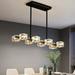 JIAH Crystal Pendant Lights Fixture with 8-Lights Modern Cube lamp Shade Hanging Ceiling Light for Dining Room Kitchen Island Bedroom Living Room