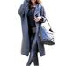 Baellert Chic Women Solid Color Long Sleeve Hooded Knitted Sweater Cardigan Coat Outwear