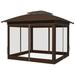 Pop Up Canopy Kepeak 12 x12 Gazebo Outdoor Pop up Canopy Tent with Curtains and Shelter for Patio Party & Backyard (Brown)