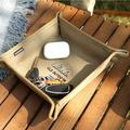 CELNNCOE Foldable Valet Tray From Water Canvas Perfect Storage For Keys Items Outdoor Portable Backpacking Storage Box Folding Camping Table For Outdoor Hiking Fishing Camping Essentials