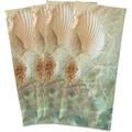 Dreamtimes Starfish and Seashell Beach Kitchen Towels Set of 4 Dishcloths Hand Towels Tea Towels Ultra Absorbent for Cleaning Washing Drying Dishes Tableware 28 x 18