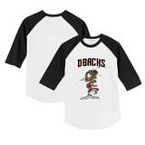 Youth Tiny Turnip White/Black Arizona Diamondbacks 2024 Year of the Dragon 3/4-Sleeve Raglan T-Shirt