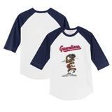 Youth Tiny Turnip White/Navy Cleveland Guardians 2024 Year of the Dragon 3/4-Sleeve Raglan T-Shirt
