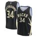 Men's Fanatics Branded Giannis Antetokounmpo Black Milwaukee Bucks Fast Break Replica Player Jersey - Statement Edition