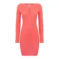 Patrizia Pepe , Coral Ribbed Bodycon Dress ,Pink female, Sizes: XS, M, S