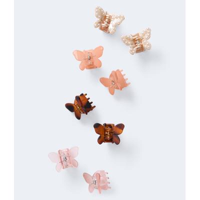 Aeropostale Womens' Multicolor Butterfly Claw Hair Clip 8-Pack - Brown - Size ONE SIZE - Cotton