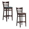 Sheldon Wooden Vintage Faux Leather Cafe Bistro Bar Stool