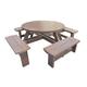Dovedale Adult Recycled Plastic Round Outdoor Picnic Table - 8 Seater - Brown