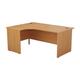 1600X1200 Panel Left Hand Radial Desk Beech + Desk High 3 Drawer Ped