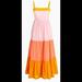J. Crew Dresses | Nwot J. Crew Women's Reimagined Tiered Color Block Maxi Dress 2 | Color: Orange/Pink | Size: 2