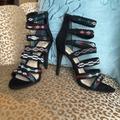 Jessica Simpson Shoes | New Jessica Simpson Erienne Black Beaded Hoh-Heeled Sandal | Color: Black | Size: 6.5