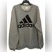 Adidas Shirts | Adidas Men’s Gray Big Logo 2xl Pullover Crew Neck Long Sleeved Sweatshirt | Color: Gray | Size: 2xl