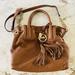 Michael Kors Bags | Michael Kors Camden Luggage Brown Leather Medium Drawstring Satchel Shoulder Bag | Color: Brown/Gold | Size: Os