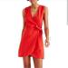 Madewell Dresses | Madewell Crosshatch Side-Tie Dress | Color: Red | Size: M