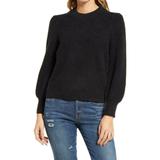 Madewell Sweaters | Madewell Eaton Puff-Sleeve Pullover Sweater Size Xx-Small - Black | Color: Black | Size: 2xs