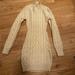 Zara Dresses | Isalis Sweater Dress Mock Neck Cable Knit | Color: Cream | Size: S