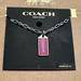 Coach Jewelry | Coach Pink Enamel Hang Tag Pendant .925 Sterling Silver Necklace | Color: Pink/Silver | Size: Necklace Measures 18” In Length