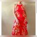 Free People Dresses | Freepeople Orange Red Floral Open Side Dress | Color: Orange/Red | Size: Measurements