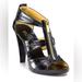 Michael Kors Shoes | Michael Kors, Berkley T Strap Patent Leather, Zip Up Pumps. Size 6. | Color: Black | Size: 6