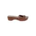 FRYE Mule/Clog: Slip-on Platform Casual Brown Print Shoes - Women's Size 9 - Open Toe