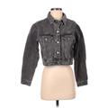 Princess Polly Denim Jacket: Short Gray Solid Jackets & Outerwear - Women's Size 2