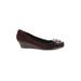 Bandolino Flats: Slip-on Wedge Classic Brown Print Shoes - Women's Size 7 - Round Toe