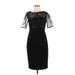 Adrianna Papell Cocktail Dress - Sheath: Black Dresses - Women's Size 6