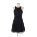 Express Casual Dress - Mini Crew Neck Sleeveless: Black Print Dresses - Women's Size 6