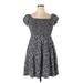 Torrid Casual Dress - A-Line Square Short sleeves: Blue Print Dresses - Women's Size 1X Plus