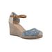 Women's White Mountain Mamba Espadrilles by White Mountain in Blue Floral Denim (Size 9 M)