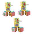 HEMOTON 3pcs Hand Bell Building Blocks Toys Stuffed Cube Baby Early Education Wrist Bell Filling Plush Fabrics Infant