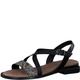 Tamaris Damen Sandalen Leder Blockabsatz Sommer; BLACK COMB/schwarz; 36 EU