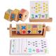 HEMOTON 4 Sets Teaching Aids Toys for Kids Abacus Kids Toys Math Addition Flash Cards Numerical Design Block Toy Wood Toy Jigsaw Puzzles for Kids Child Wooden Box