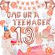 13th Birthday Decorations for Girls - (168 pack) Rose Gold Happy Birthday Banner,Pennant,Birthday Balloons,Cupcake Topper, Plates,Napkins,Cups,Straws,Tablecloth,Sash,13th Birthday Gifts for Girls