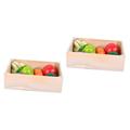 HEMOTON 2 Sets Cecilia Cutting Fruits Toy Cookware Playset Food Cooking Toy Child Pretend Food Kids Pretend Playset Kitchen Pretend Play Toys Watermelon Cutting Toys Wooden Model Vegetable