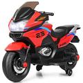 COSTWAY Kids Ride on Motorcycle, 12V Electric Ride On Bike with Training Wheels, LED Lights, Music, Forward/Backward Function, Battery Powered Motorbike for Boys Girls (Red)