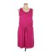 SONOMA life + style Casual Dress - Mini Scoop Neck Sleeveless: Pink Solid Dresses - Women's Size 1X