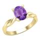 Dazzlingrock Collection 8x6mm Oval Amethyst Twisted Solitaire Engagement Ring for Women in 14K Solid Yellow Gold, Size 5