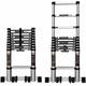 Home Roof Top Tent Telescoping Ladder 15.5 Feet/ 16.5 Feet/ 20ft/ 24ft, Heavy Duty Telescopic Extension Ladders with Stabilizer Bar & 300 Lbs (Size : 8m/26.2 ft) Full moon