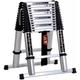 ELzEy Telescopic Extendable Ladder Telescopic Extendable Ladder Herringbone Folding Ladder Multifunction Aluminum Alloy Engineering Ladder Household (Size : 2.6M+2.6M) Interesting Life Full moon